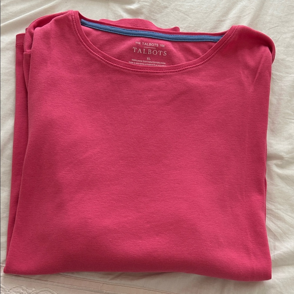 Talbots Vibrant Pink Crew Neck Top